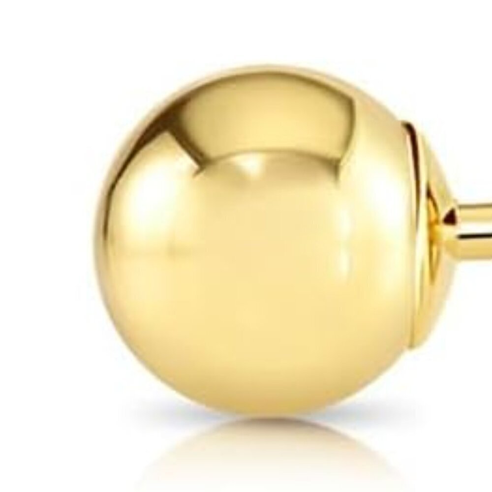 14k Yellow Gold Ball Stud Earrings Small 3mm Push Back for Women Daily